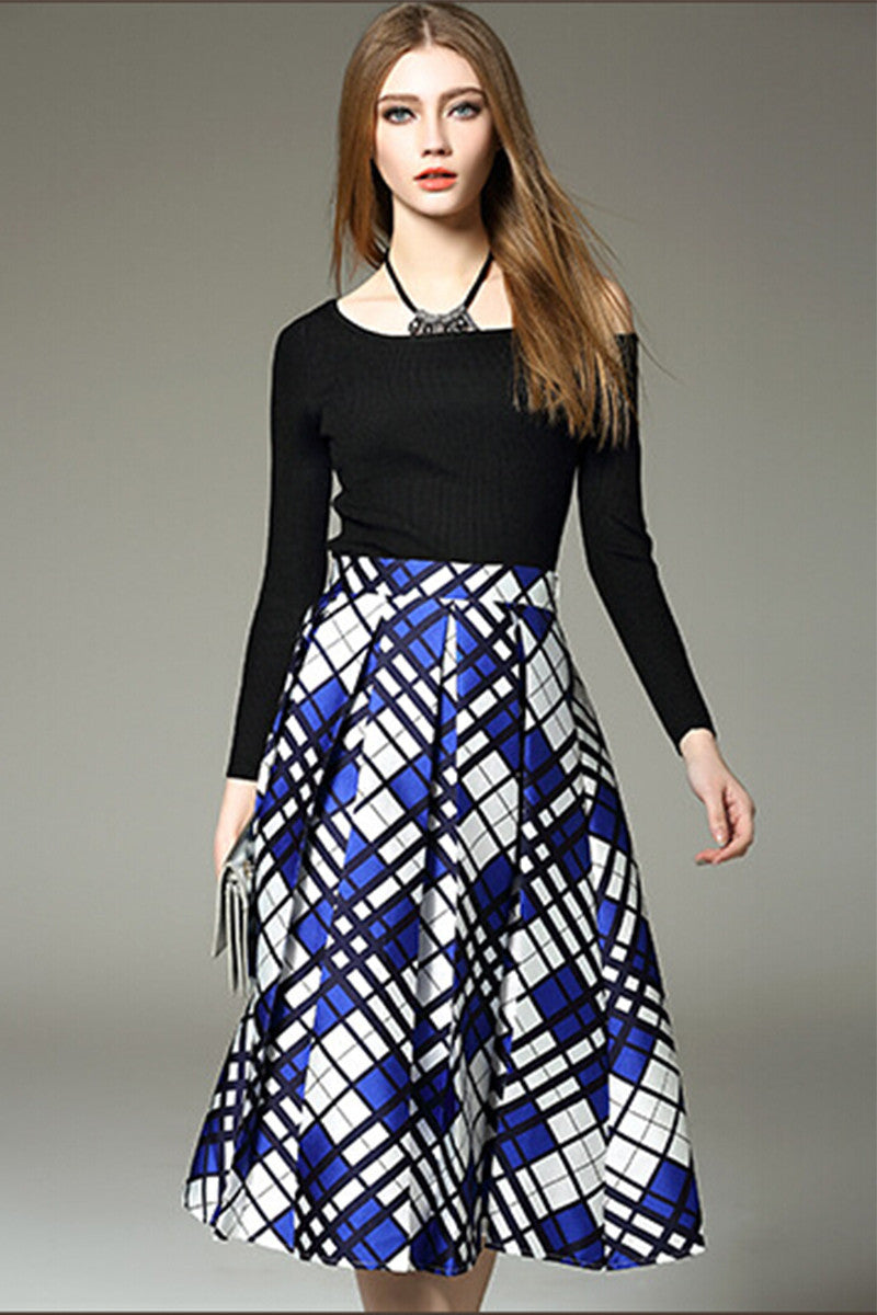 Off Shoulder Long Sleeve Dress - NJOYDRESS - 1