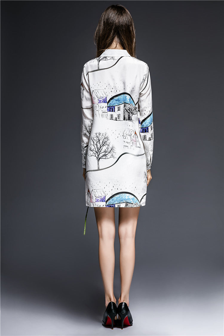 Landscape Printted Dress - NJOYDRESS - 3