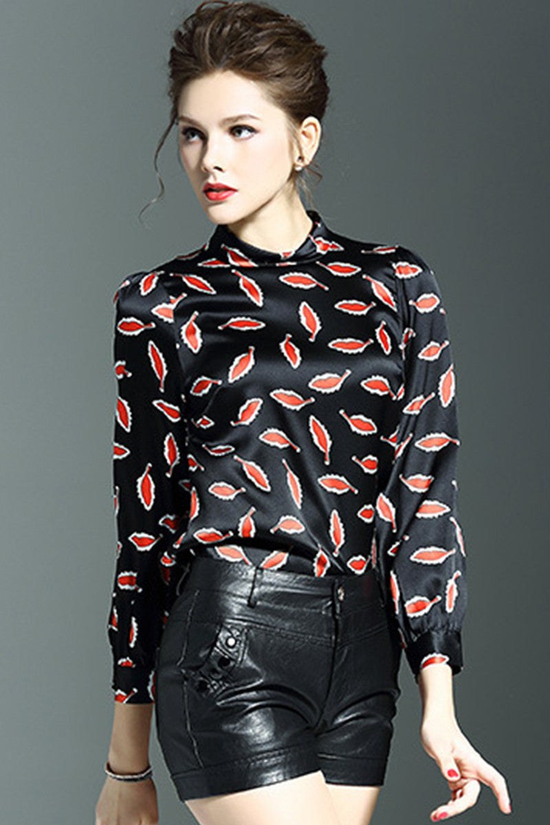 Leaf Printted Pullover Tops - NJOYDRESS - 2