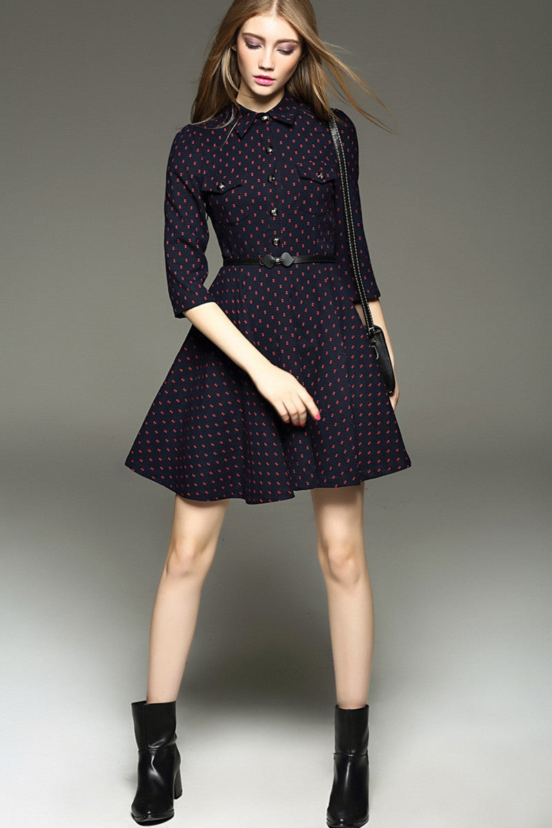 WOMNE'S BLACK GRACE POLO NECK 3/4 SLEEVE WEAR TO WORK DRESS
