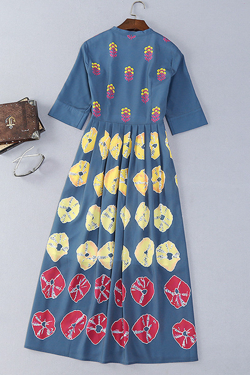 Casual Printed Short Sleeve Bohemian MaxiDress