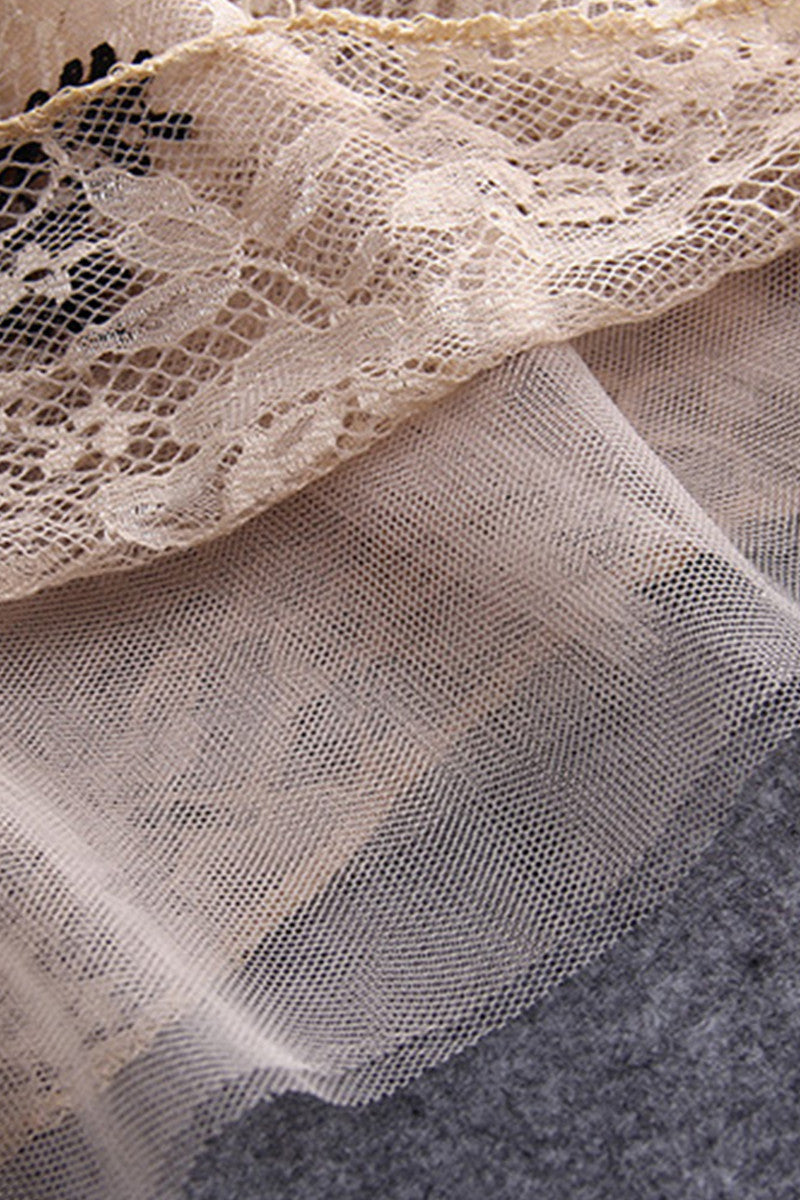 Rosette Lace Varabow Cocktail Short Flared Dress