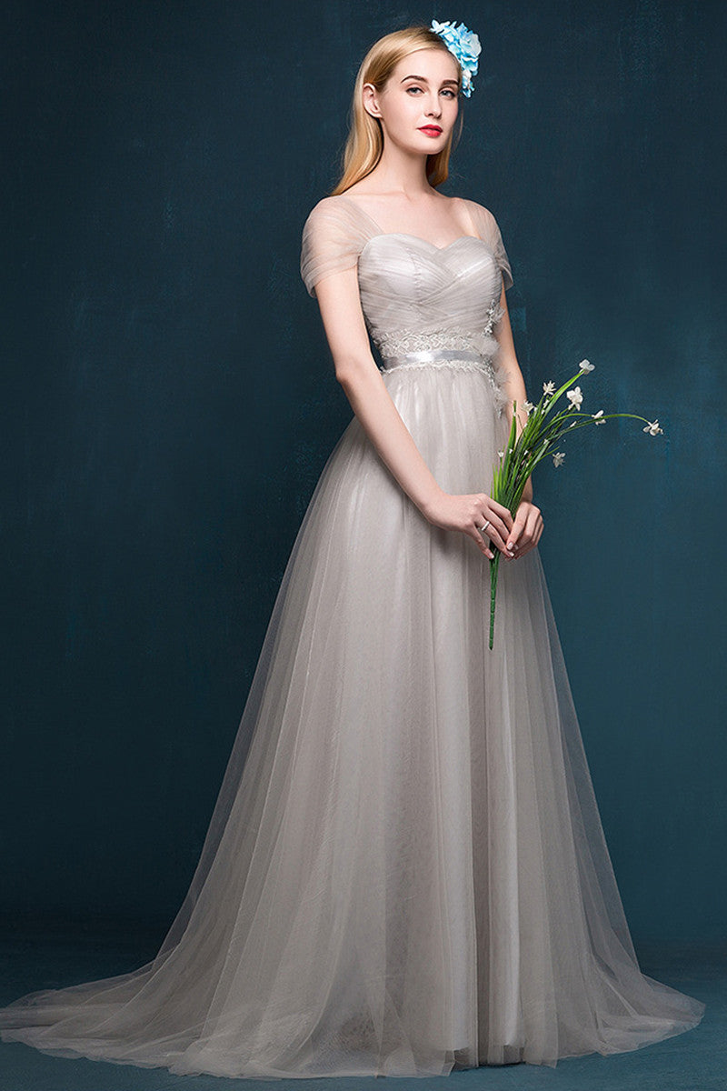 Backless Lace Tulle Sweatheart Evening Long Dress