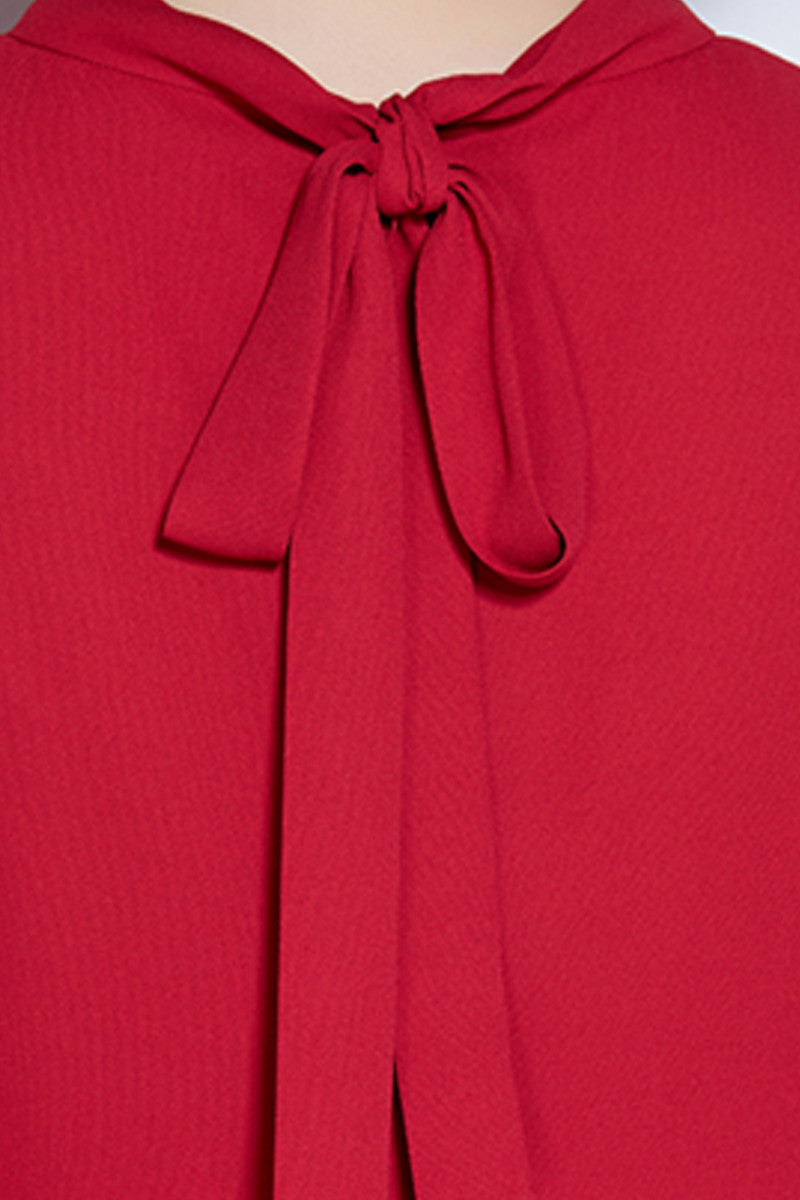 Little Mock Neck Hi-low Back Tied Casual Maxi Dress