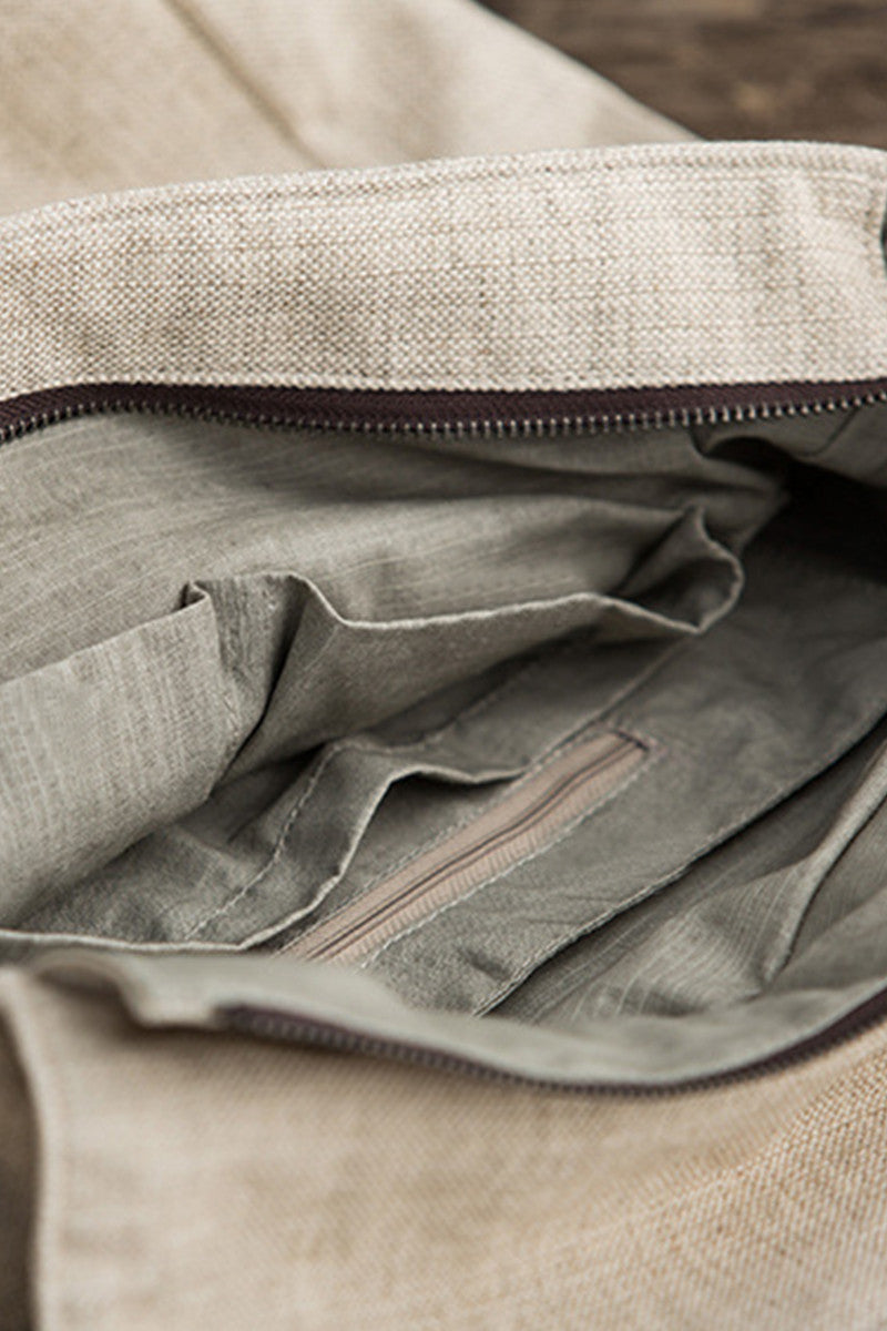 Embroidered Linen Tote Bag