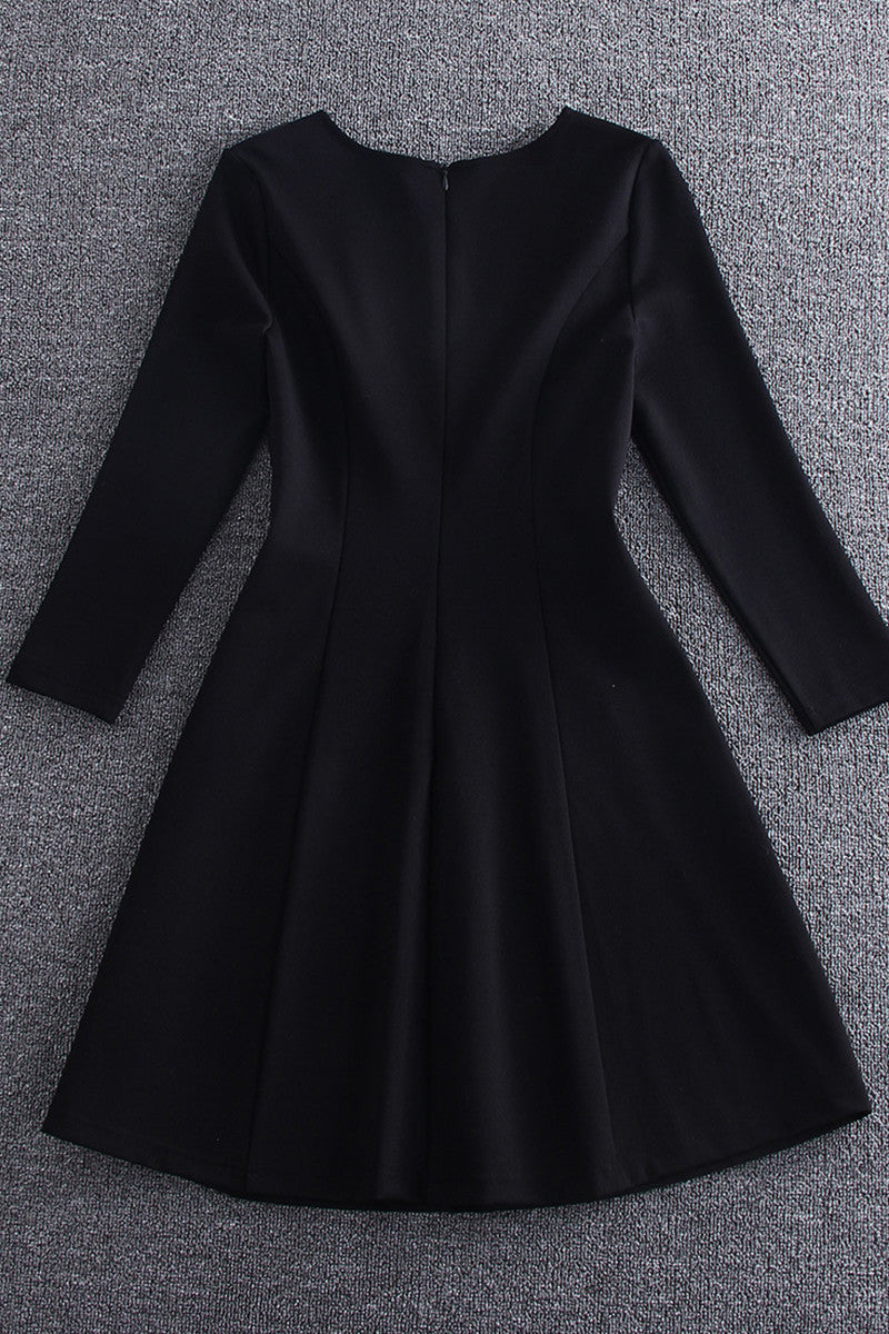 women's casual wear to work 3/4 sleeve black grace short dress