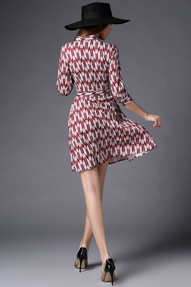 Pintuck Shirtdress With Bow Tie On Neck