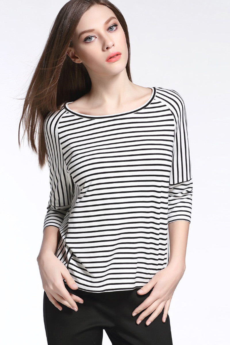 Casual Stripe Fit Basic Top
