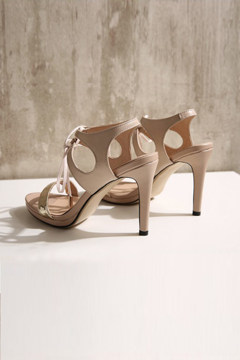 Lace Up Strappy Heels Feminine Sandals