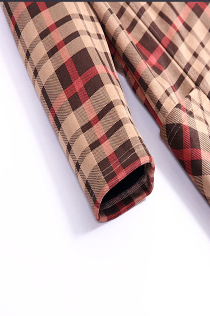 Classical Check Midi Dress with Side Pocket - NJOYDRESS - 4