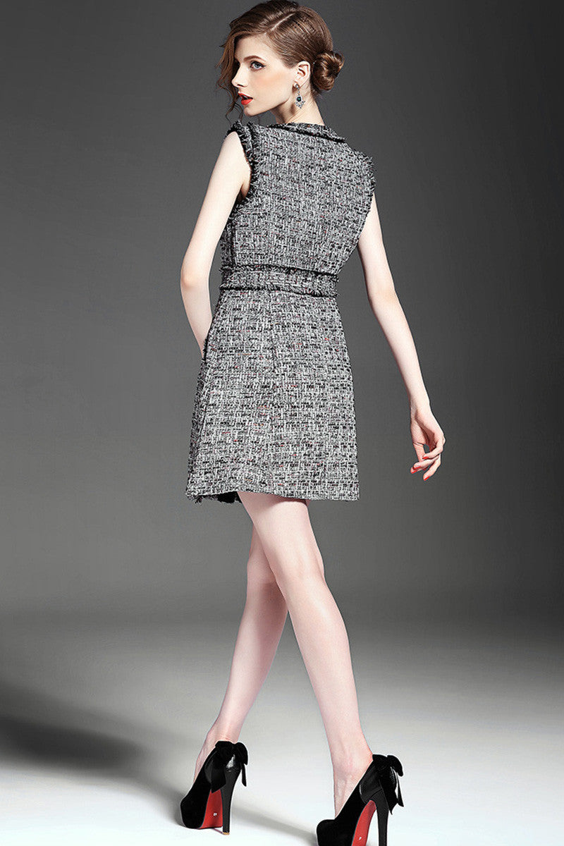 WOMEN'S ELEGANT WEAR TO WROK SLEEVELESS SHORT DRESS