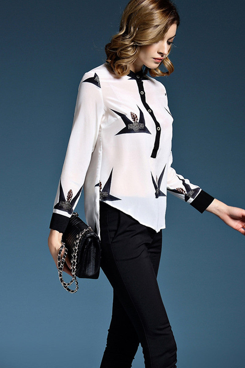 Causl Digital Printed Lapel Fomal Shirt