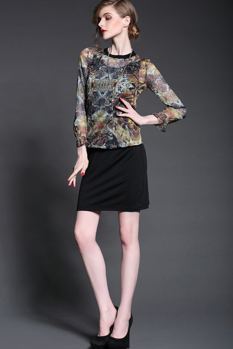 Women's Printing Dress Wear To Work Casual Party Dress