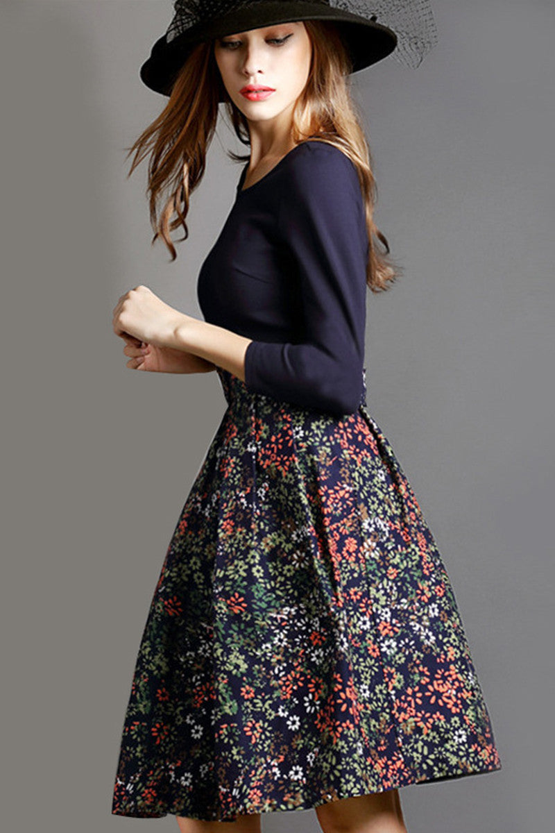 WOMEN'S CASUAL WEAR TO WORK PRINTING LONG SLEEVE SLIM DRESS