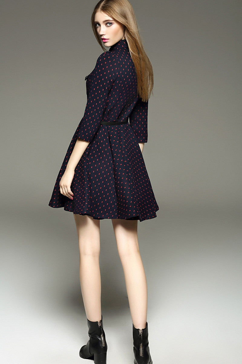 WOMNE'S BLACK GRACE POLO NECK 3/4 SLEEVE WEAR TO WORK DRESS