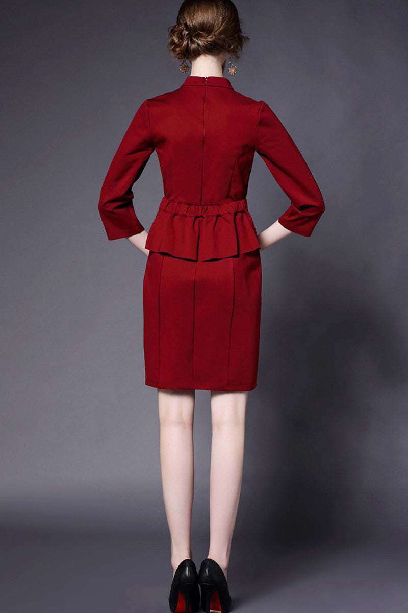 WOMEN'S FORMAL ELEGANT WEAR TO WORK COCKTAIL DRESS WITH BELT