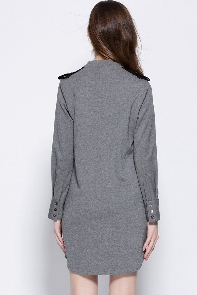 WOMEN'S GRACE WEAR TO WORK LONG SLEEVE STAND COLLAR DRESS