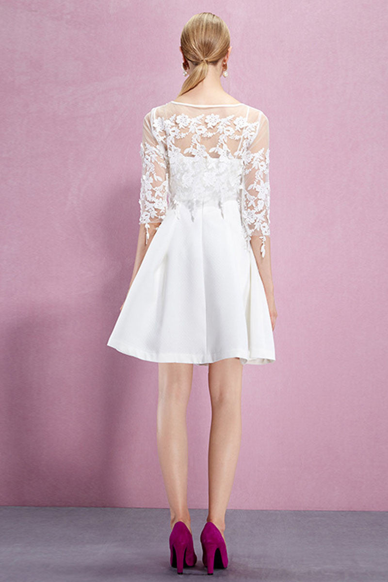 Sundress With Lace Embroidered Short Blouse Bridemaid Dress