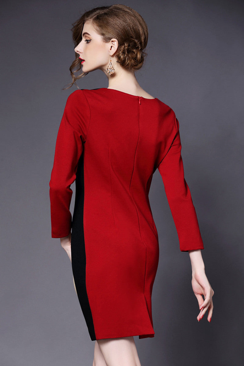 WOMEN'S FORMAL ELEGANT WEAR TO WORK 3/4 SLEEVE SHORT DRESS