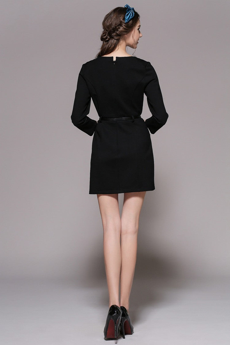 Women's Wear to Work Elegant Dress Vogue Mini Summer Dress Round Scoop Collar