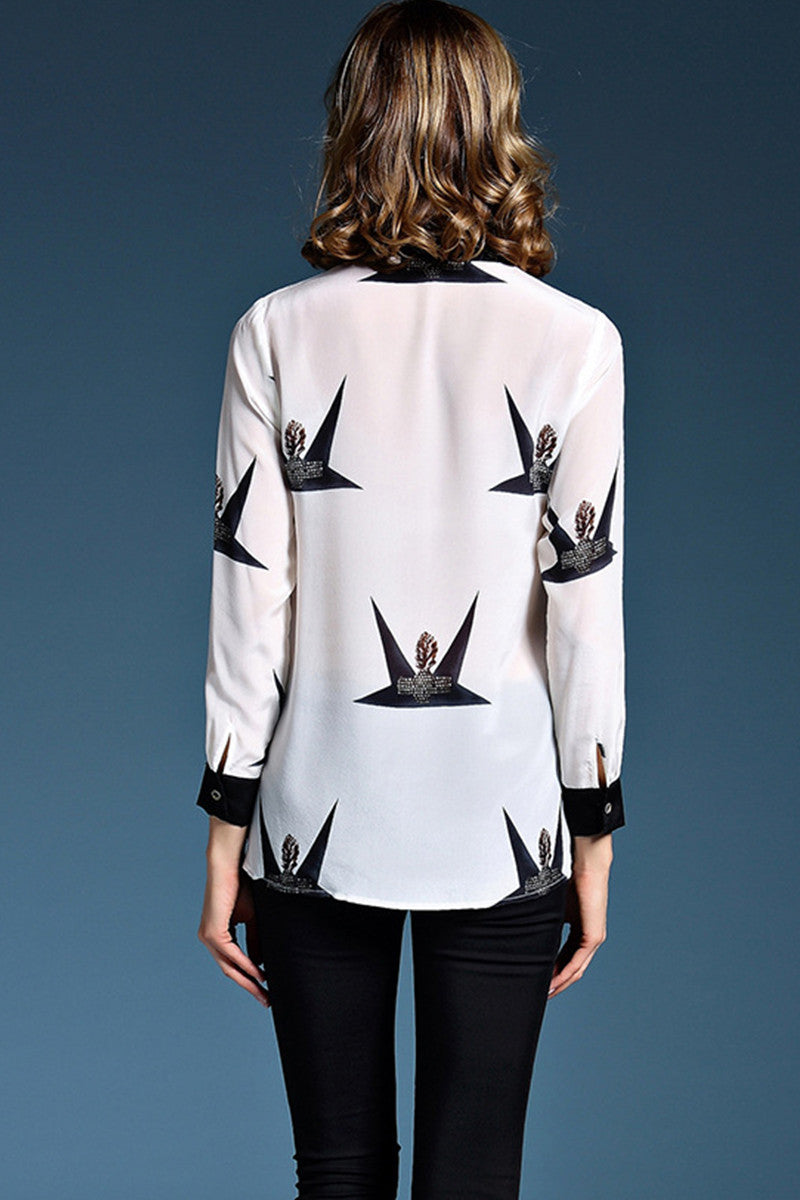 Causl Digital Printed Lapel Fomal Shirt