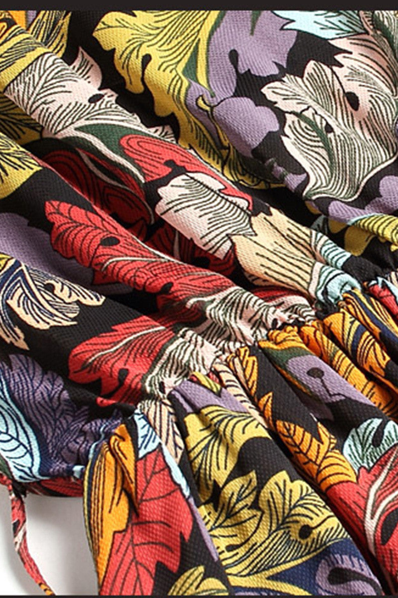 Multi Color Leaf Shade Dress - NJOYDRESS - 4