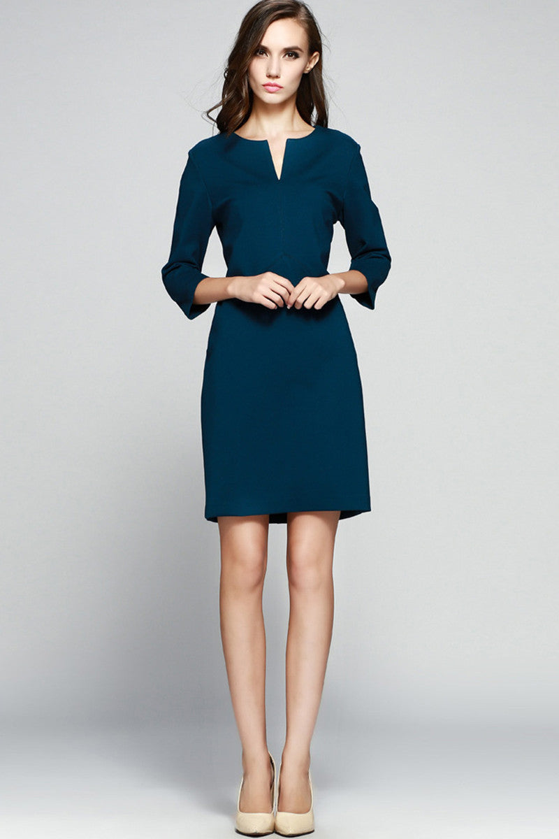 1 Women's Spring Elegant Round Scoop Collar Formal Dress - NJOYDRESS - 4