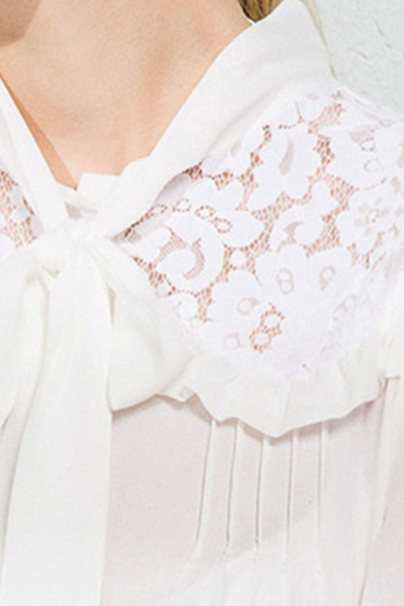 Thin Chiffon Tops With Lace On Bust - NJOYDRESS - 4