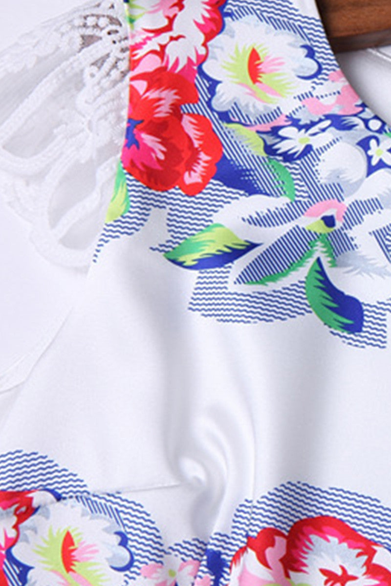 Cap Sleeve Lace Embroidered Short Cocktail Dress