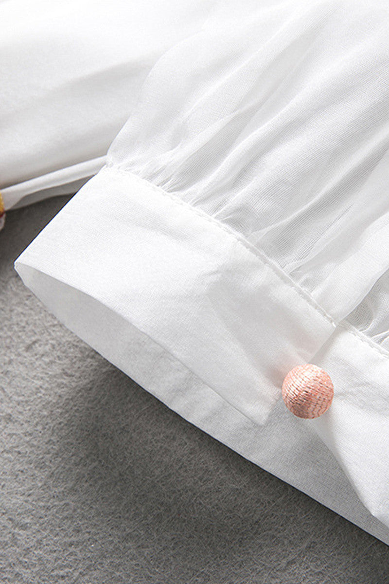 Puff Sleeve Button Down Shirt Solid Casual Dress