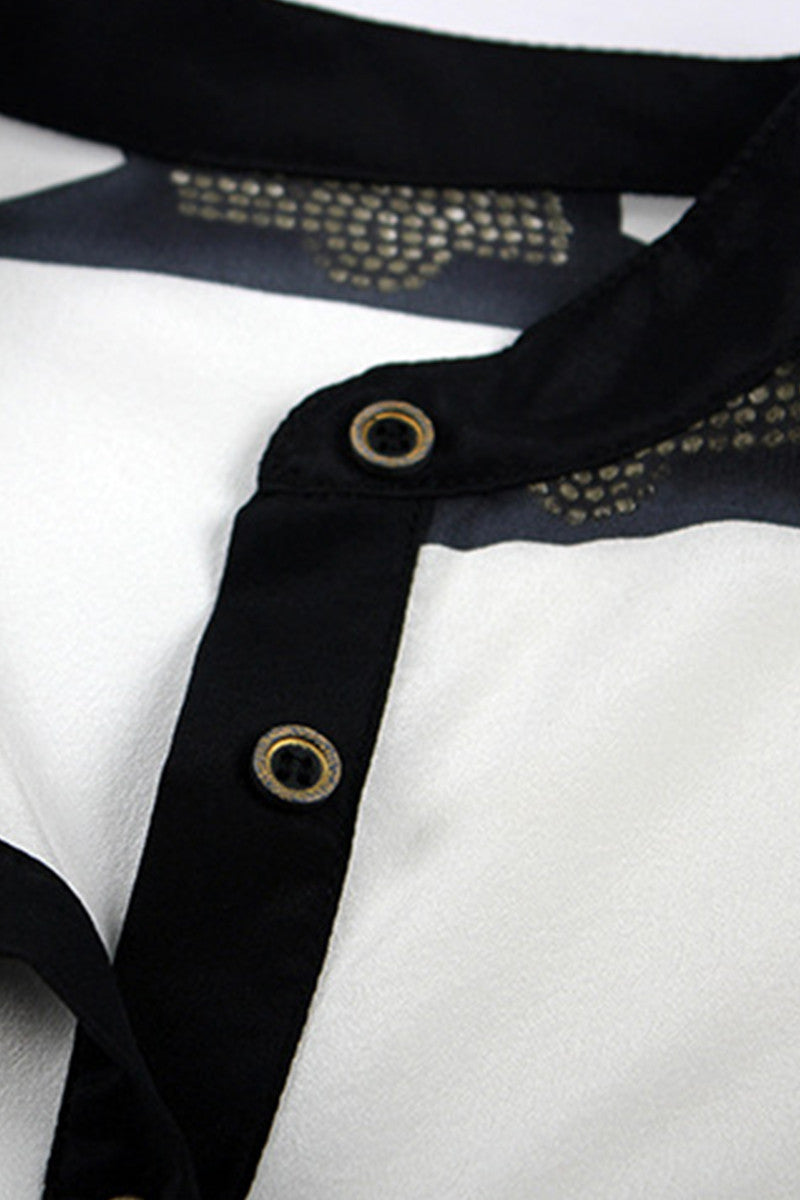 Cranes Mixed Stud Long Sleeve Blouse
