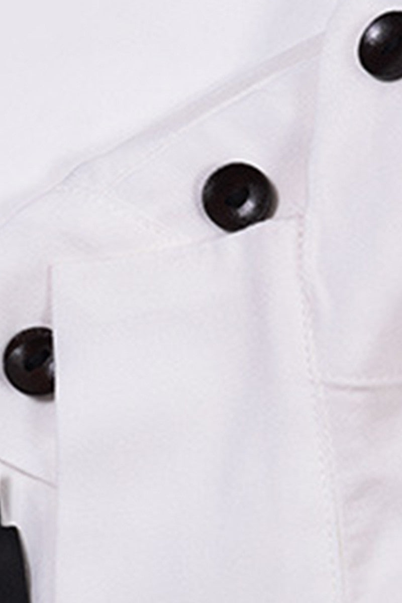 Irregular Pile Collar Button Decorated Blouse