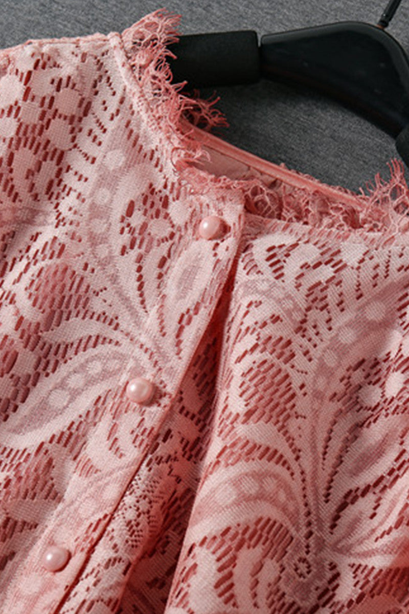 LOOSE CASUAL LACE TASSELS HALF VACATION MIDI DRESS