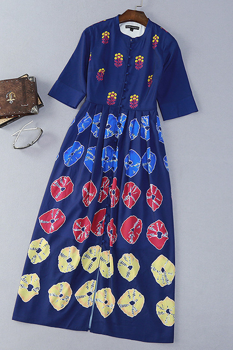 Casual Printed Short Sleeve Bohemian MaxiDress