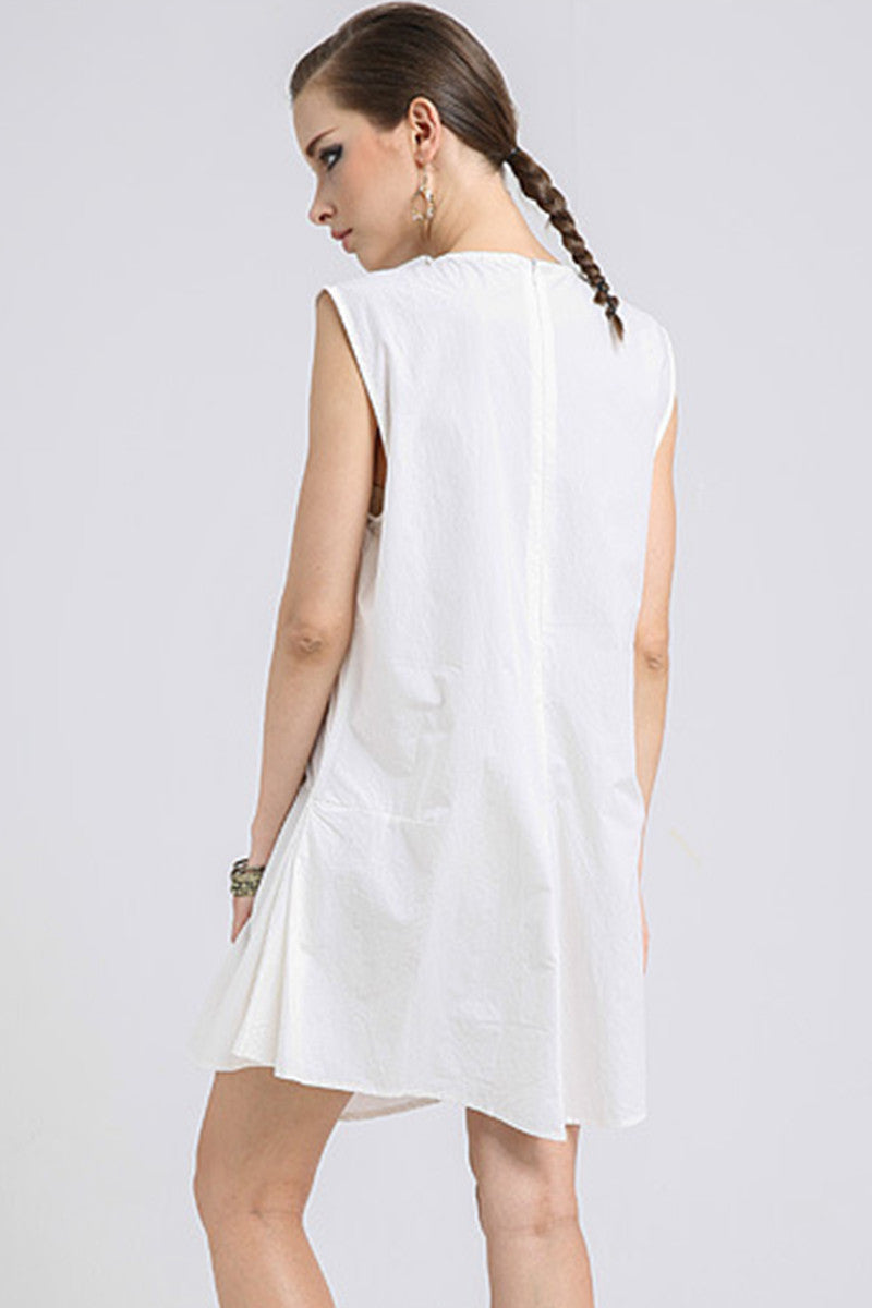 Casual Soft Cotton Simple Jointed Short Dress