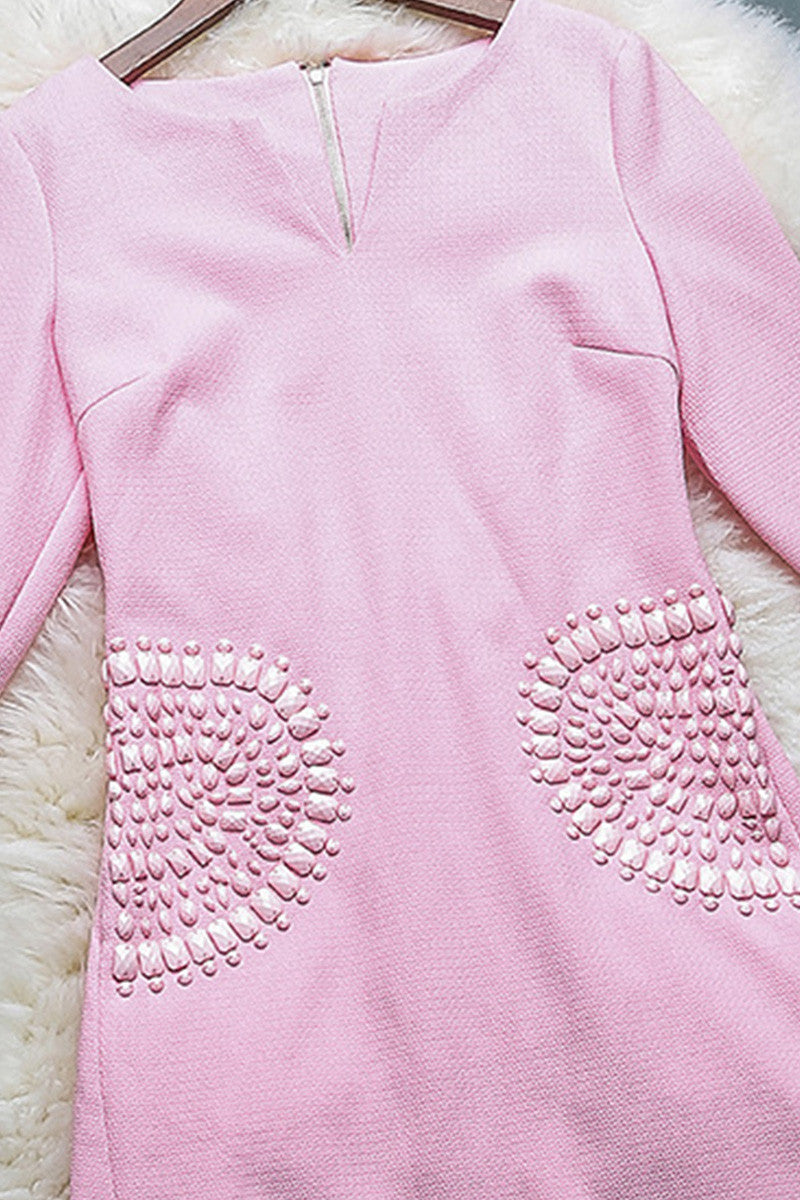 Acrylic Beaded Pocket Dress