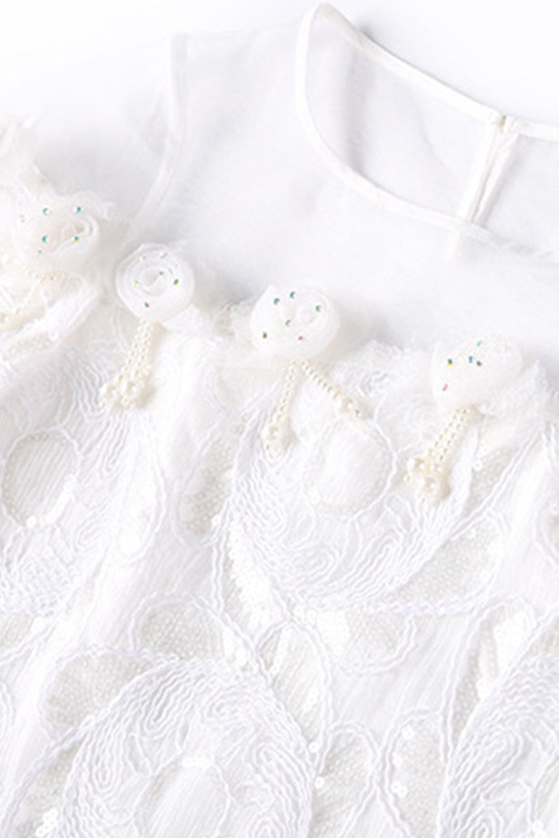 Hollow Embroidery Lca Cocktail Loose Dress