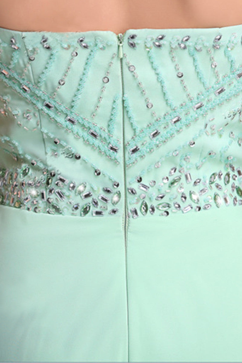 Strapless Empire Long Crystals Beaded Prom Evening Corset Dresses