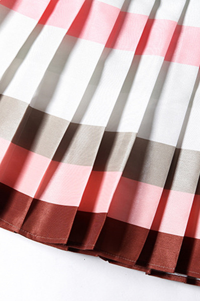 Multi Stripe Pleated Bottom Flared Dress - NJOYDRESS - 4