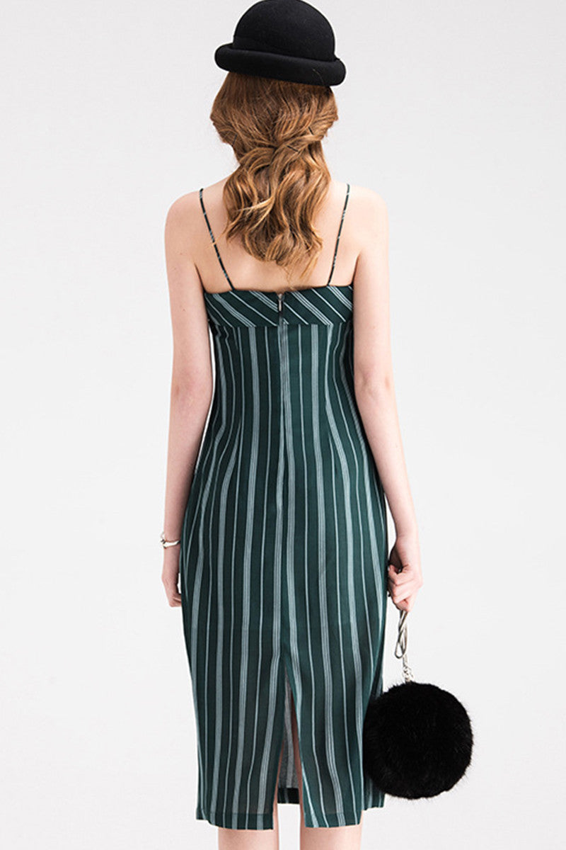 Braces Stripe Short Shift Casual Dress