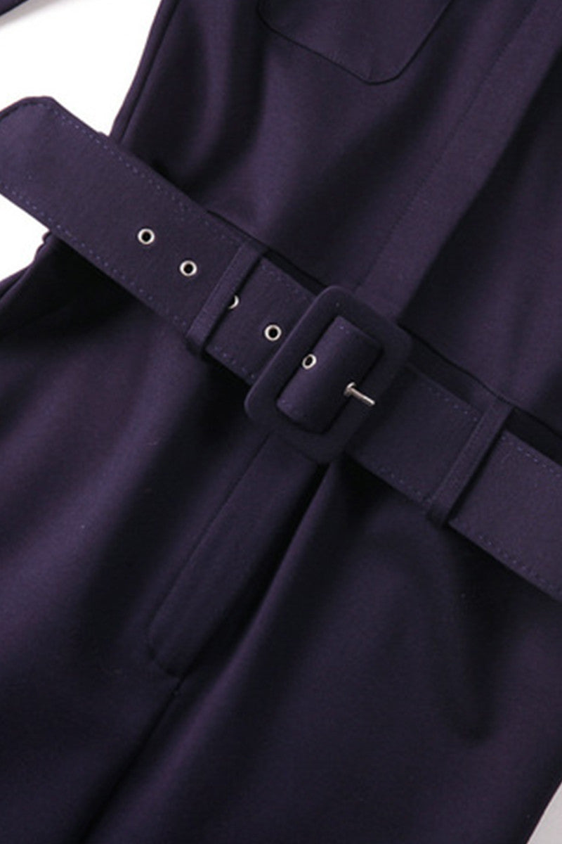 FORMAL V NECK ELEGANT WEAR TO WORK HALF SLEEVE MIDI DRESS WITH BELT