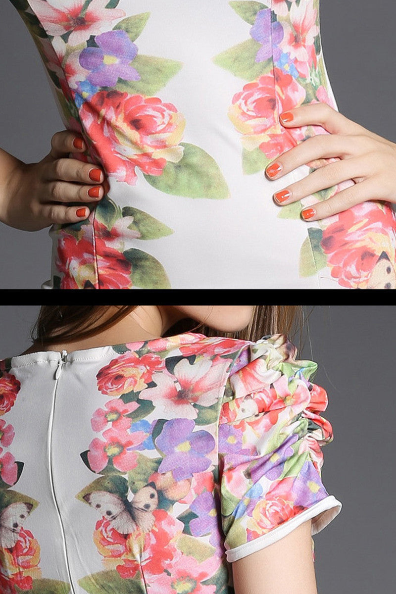 1 Women's Elegant Fit Printing Cocktail Dress - NJOYDRESS - 3