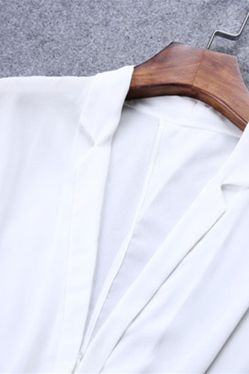 Scoop V Neck Hollow-out Back Cross Loose Blouse - NJOYDRESS - 5