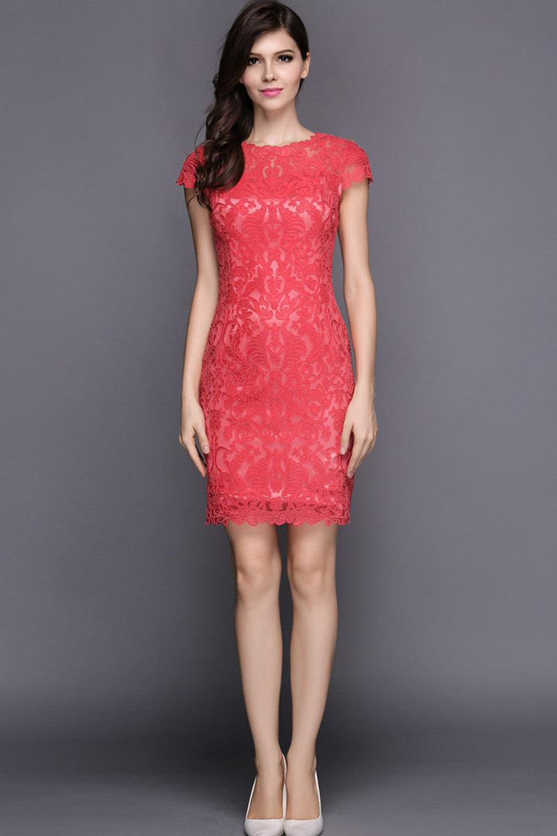 Top See Through Mesh Full Floral Embroidered Slim Bodycon Dress