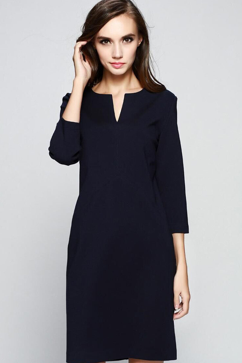 Women's Spring Elegant Round Scoop Collar Formal Dress