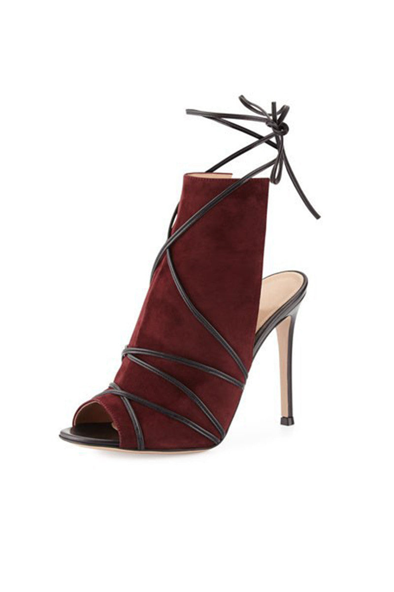 [30% OFF TILL 7 APR] Peep Toe Slingback Cut Out Heels Sandals