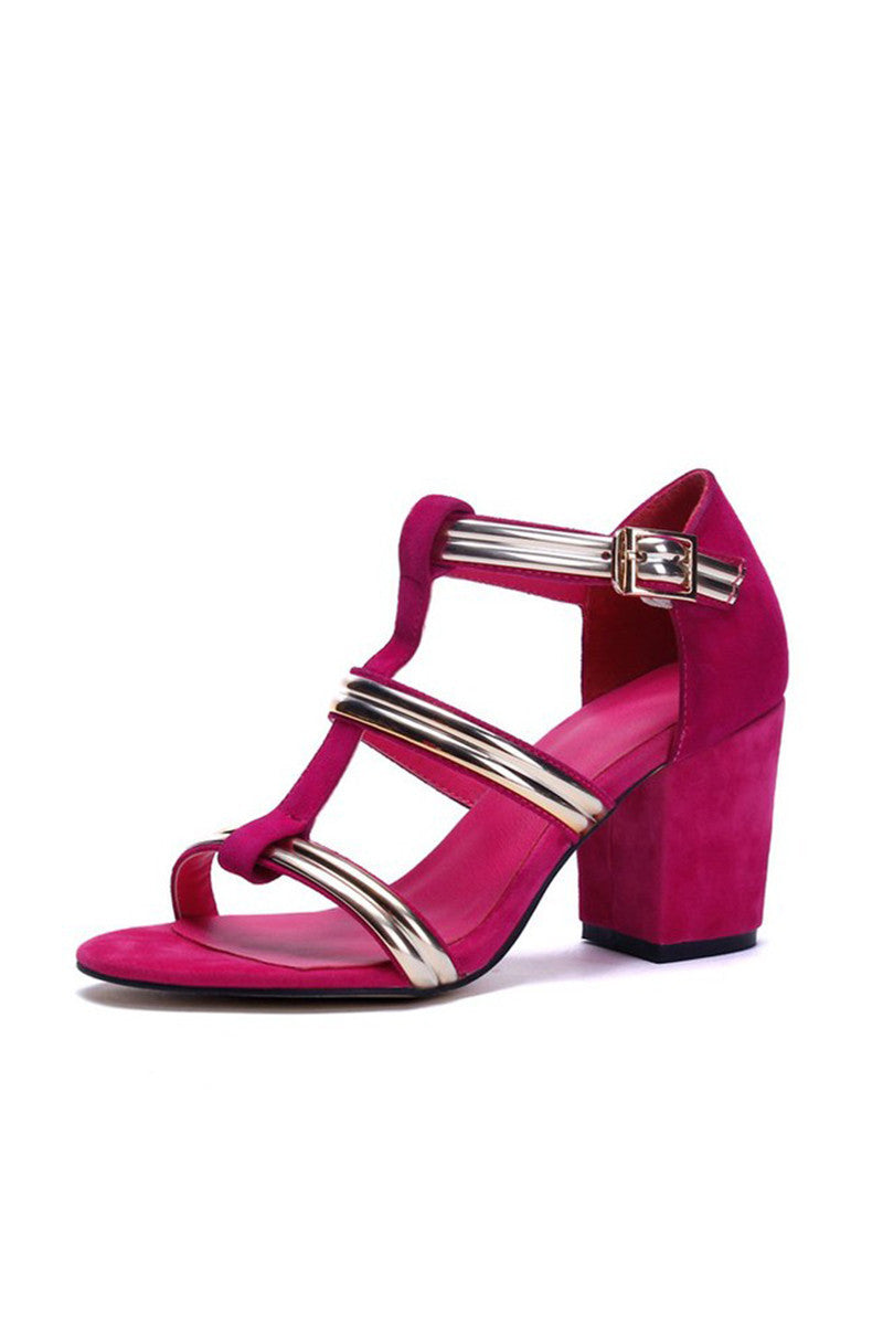 [30% OFF TILL 7 APR] Ankle Stap Suede Leather Chunky Sandals