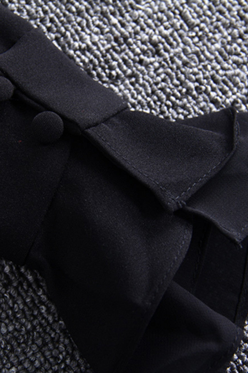 V-Neck With Stud Decroration Mandarin Sleeve Dress - NJOYDRESS - 4