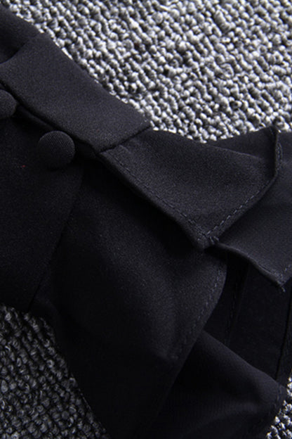 V-Neck With Stud Decroration Mandarin Sleeve Dress - NJOYDRESS - 4