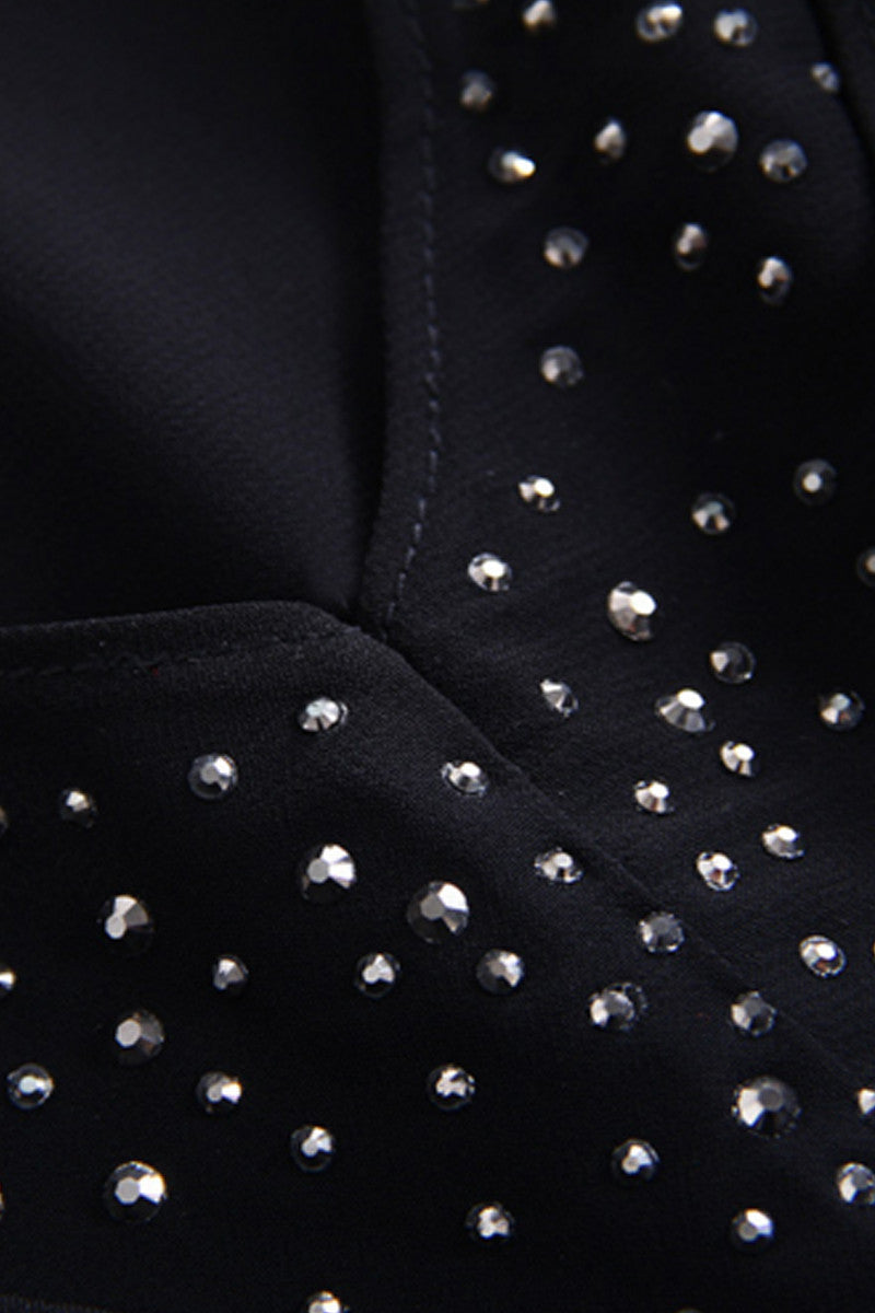 V-Neck With Stud Decroration Mandarin Sleeve Dress - NJOYDRESS - 3